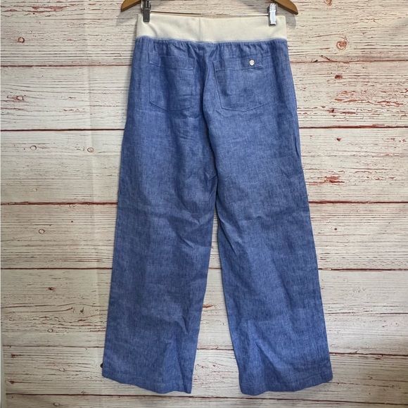 Lilly Pulitzer Beach Palazzo Pants in Beckon Blue x Resort White Sz M - Picture 8 of 11